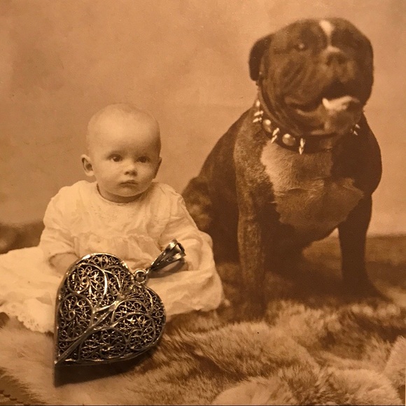 Antique Jewelry - Antique Sterling Lace Heart Pendant